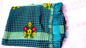 Floral Embroidered  saree