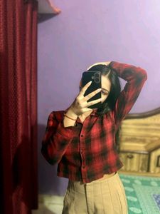 Red Plaid Crop Top
