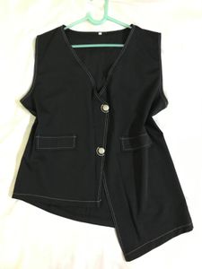 Black Casual Waist Coat Fits S/M