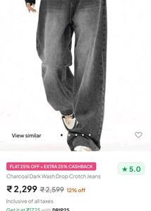 Only Cash Baggy Grey Denim Jeans