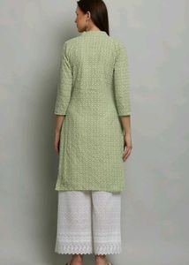 Pista Embroidered Kurta