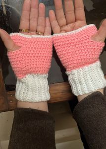 Heart Crochet Fingerless Gloves