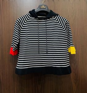 Striped Hoodie Top