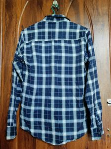Men Blue Checked Shirt