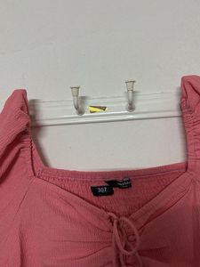 Wild Fable Pink Ruched Crop Top
