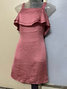 H&amp;M Branded Pink Ruffled Mini Dress