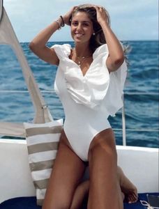 ZARA NEW RUFFLE SLEEVE BODYSUIT RIBBED SIZE-S