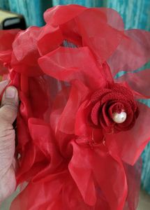 Red Dress with Flower Detail