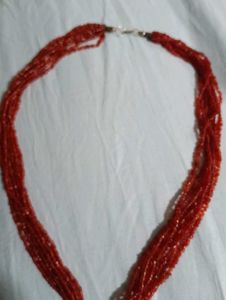 Red Beaded Statement Necklace