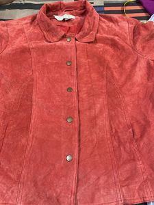 Vintage Suede Button-Down Jacket