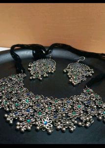 ❤️Oxidize Necklace  With Heavy Earrings ❤️