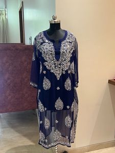 Elegant Blue Chiffon Kurti