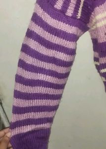 Purple Striped Knit Sweater