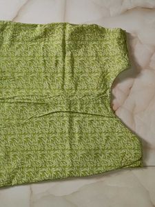 Vintage Lime Green Print Dress