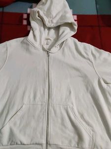 White Zip-Up Hoodie