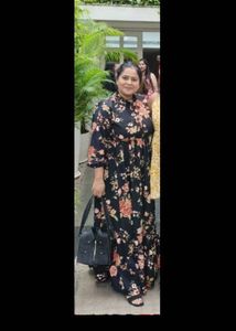 A Beautiful Floral Black Maxi Dress