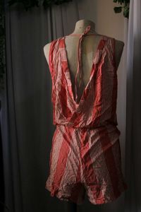 Coral Striped Romper