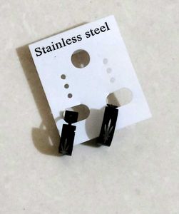 Black Earrings Of Stainless Steel