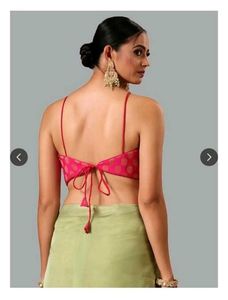 Swtantra Pink Brocade Spaghetti Strap Blouse