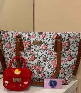 Floral Tote Bag With Free Mini Purse