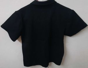H&amp;M Black Zip-Up Polo Shirt Tank Top