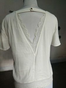 Elegant White Lace Trim Top