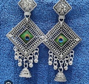 Peacock Jhumka Earrings