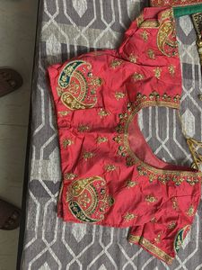 Rani Pink &amp; Green Lehenga (Set Of 3)