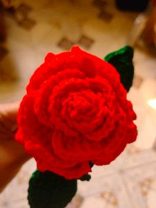Crochet Red Rose - Handmade