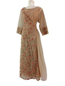 ✨ Elegant Beige Embroidered Dress – Limited Stock!