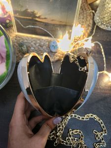 Cute Heart Shaped Metallic Bag