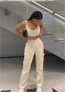 Beige Cargo Pants
