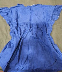 Blue Embroidered Top