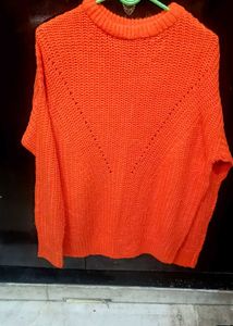 Stylish Orange Knit Sweater