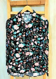 Multicolour Floral Print Cotton Shirt Size-38
