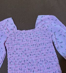 Floral Print Smocked Top