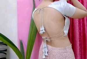Silver Tissue Padded Drawstring Blouse