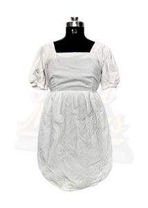 White Bubble Hem Dress
