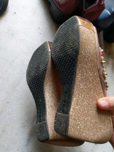 Rose Gold Partywear Wedges for Girls