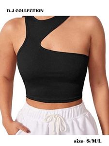Asymmetrical black Tank Top