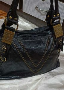 Black Leather Hobo Bag