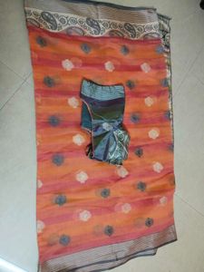 Elegant Orange Blend Saree