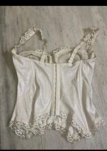 white lace corset top