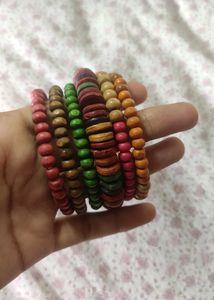 Colorful Wooden Bead Bracelets