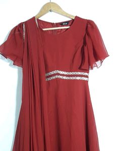 Maroon Long Maxi Dress