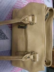FOSTELO Beige Satchel Handbag