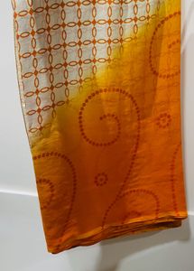 Orange sari with stitched blouse