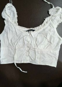 White Cropped Top