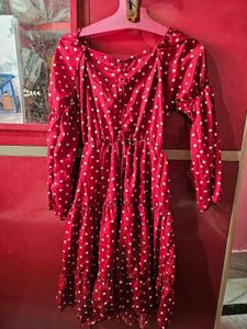 Red Polka Dot Ruffle Dress