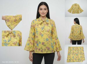 Floral Print Yellow Top